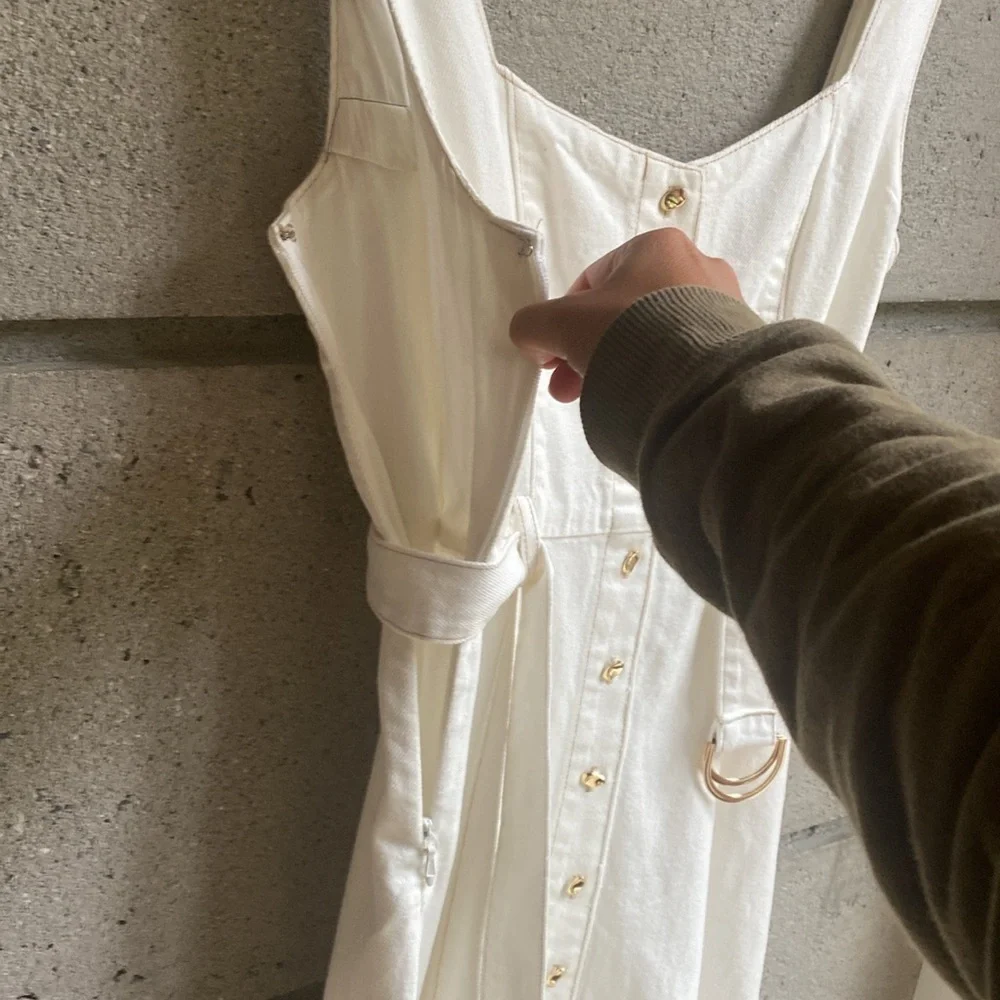 EVER NEW (Australia) White Denim Dress - Picture 5 of 13